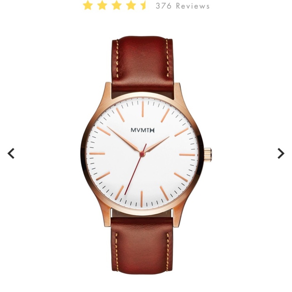 Men’s MVMT Watch - Rose Gold Tan Leather